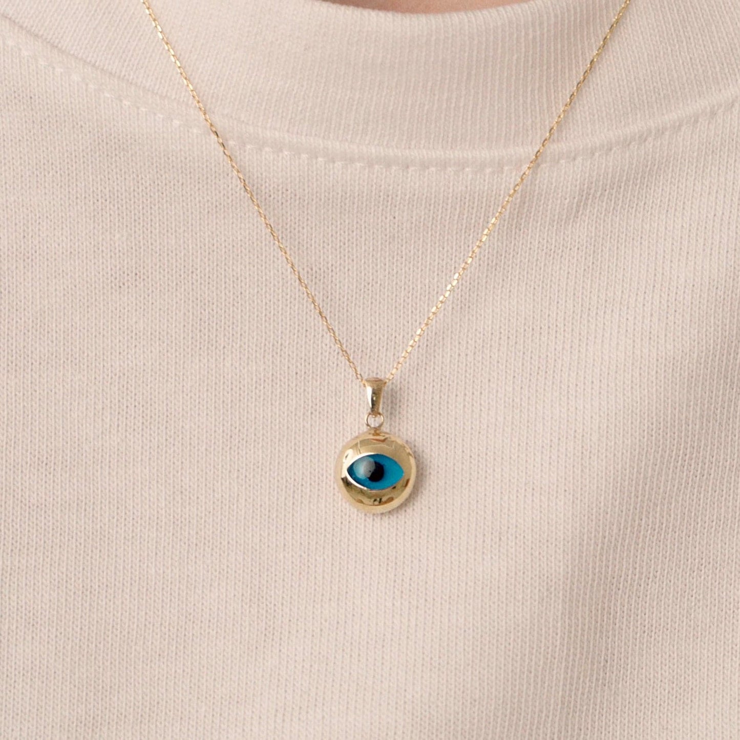 Runde Evil Eye-Halskette