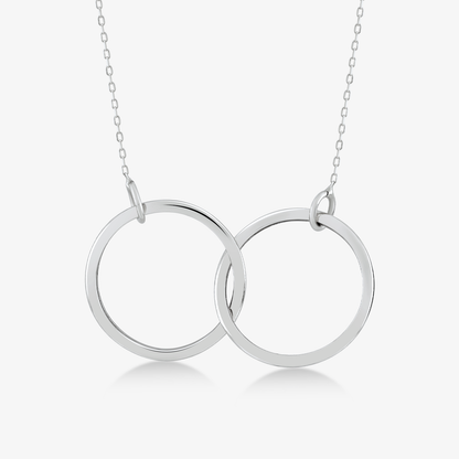Collier pendentif deux cercles entrelacés en or 585