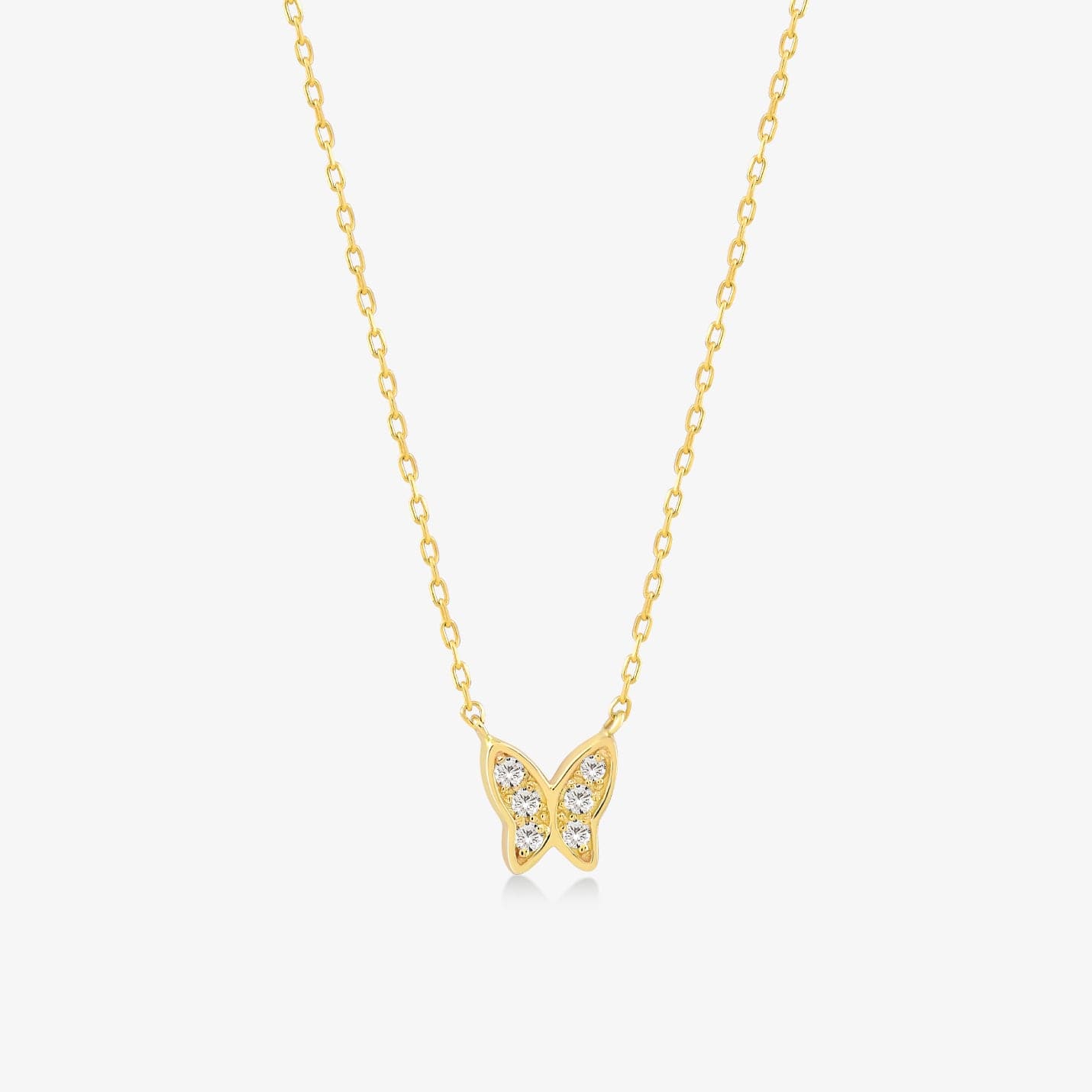 Diamant Schmetterling Anhänger Halskette