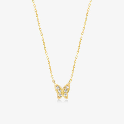 Diamant Schmetterling Anhänger Halskette