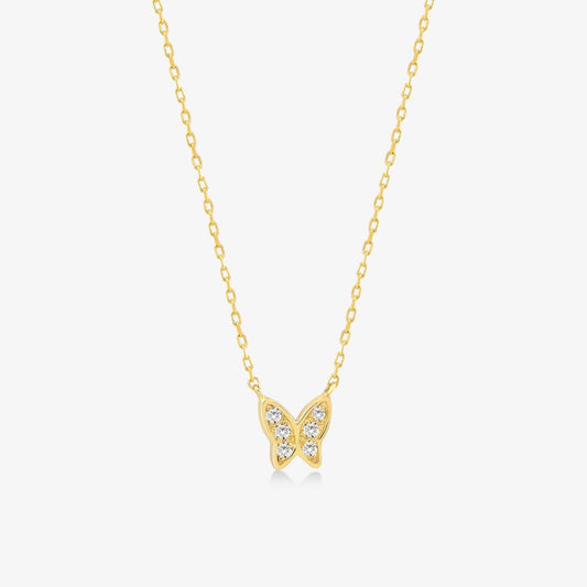 Diamant Schmetterling Anhänger Halskette