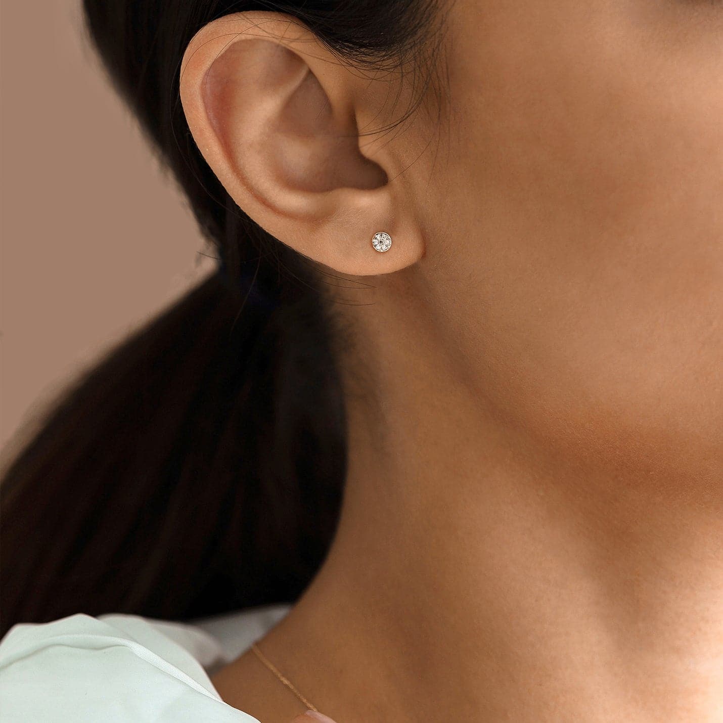 Diamantene Pave Dot-Ohrringe