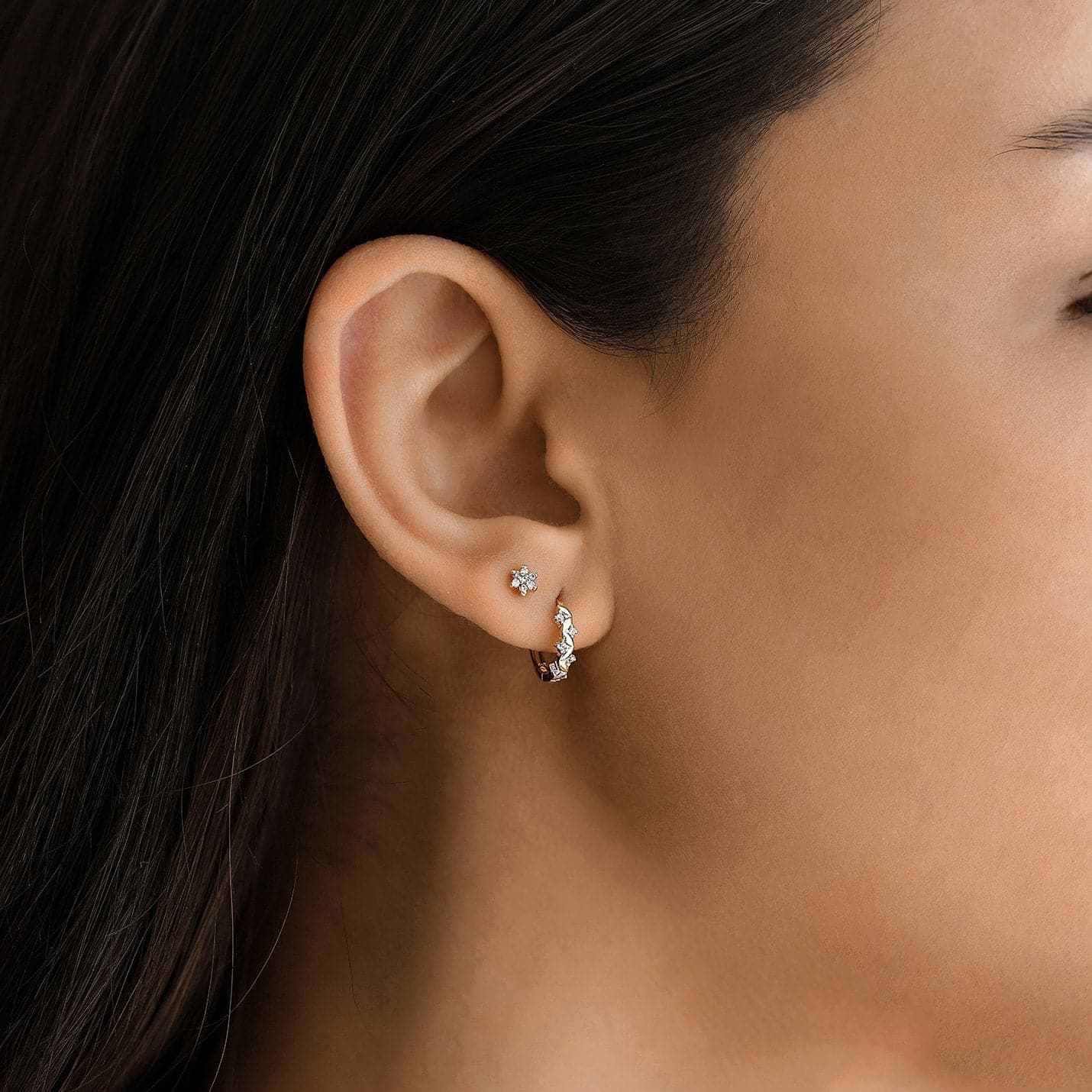 Diamant-Blumen-Ohrstecker