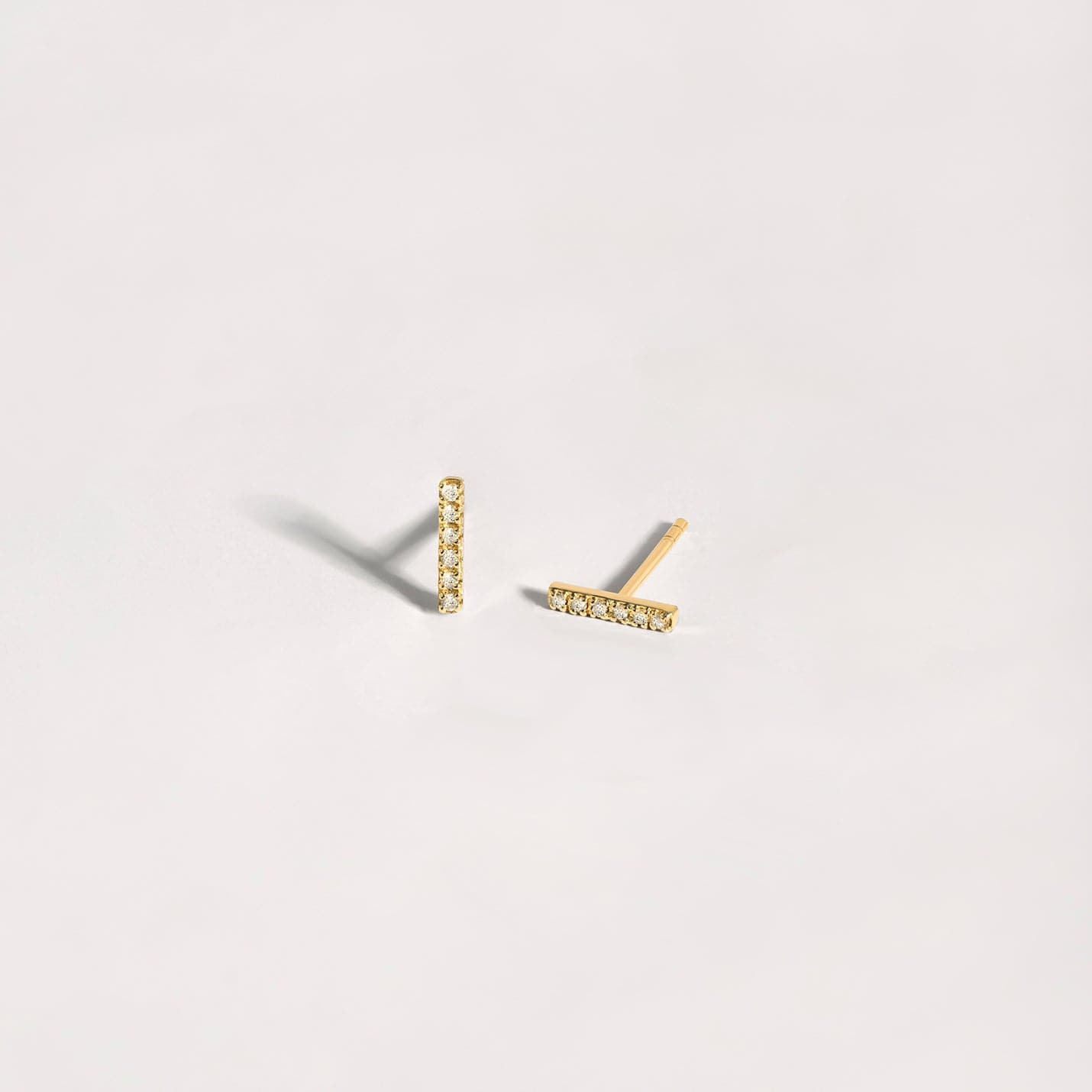 Diamant Pave Bar Ohrstecker