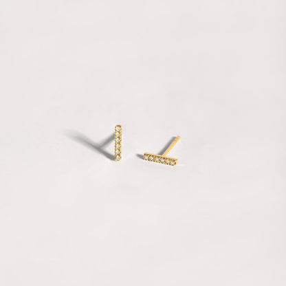Diamant Pave Bar Ohrstecker