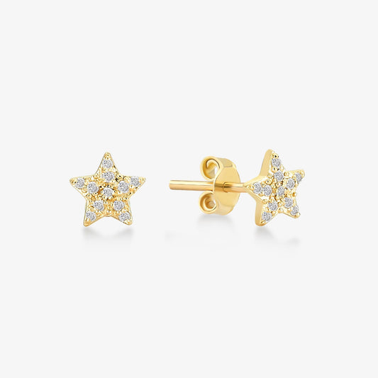 Diamant-Akzent Stern-Ohrstecker