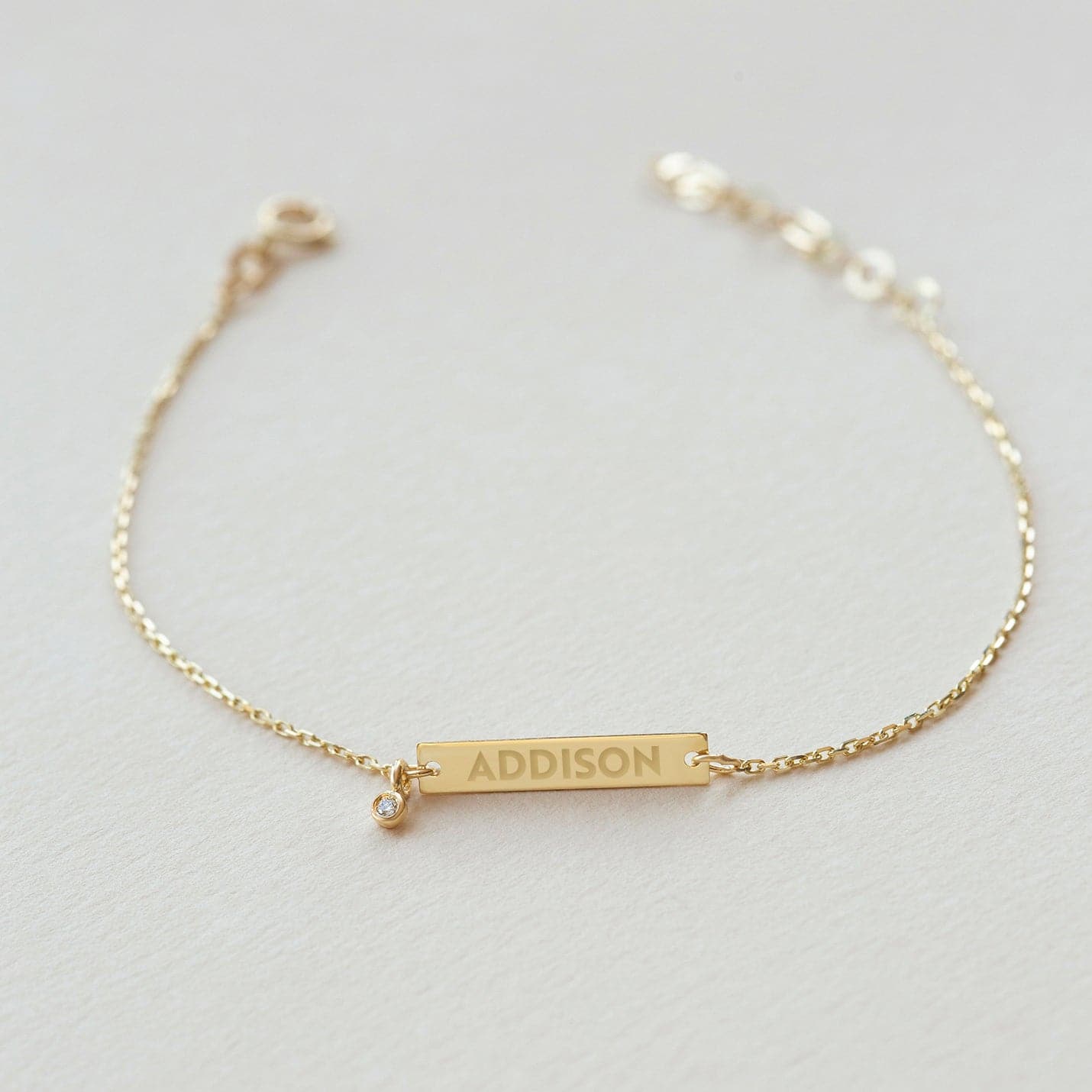 Gravierbares Diamant-Barrenarmband, verstellbar