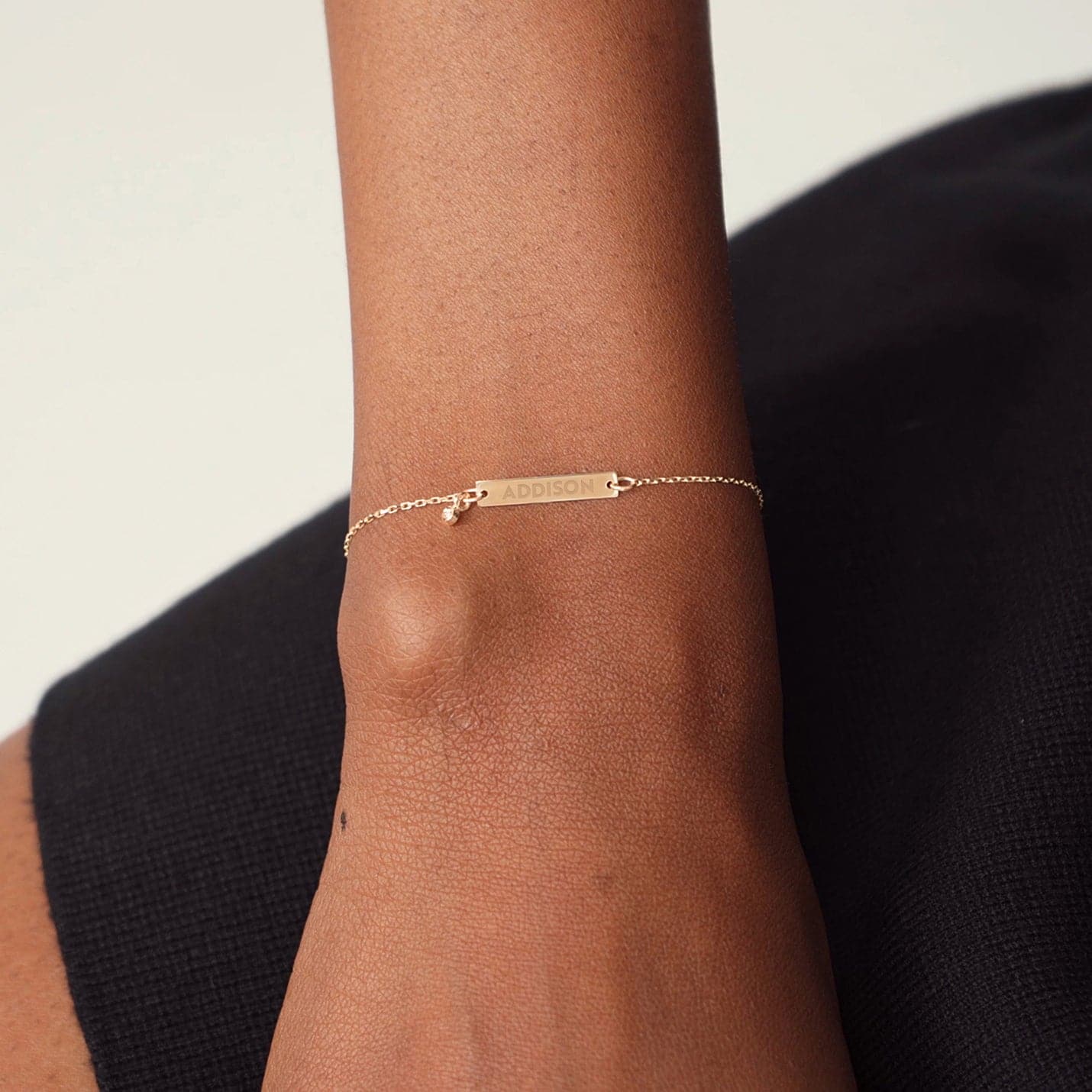 Gravierbares Diamant-Barrenarmband, verstellbar