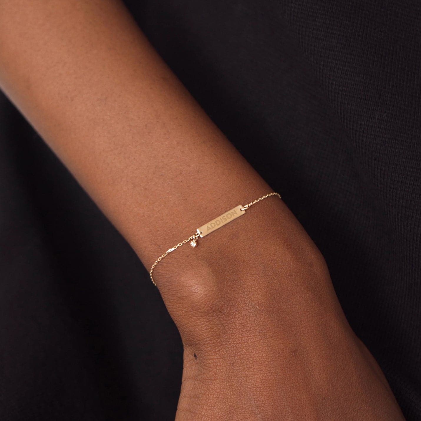 Gravierbares Diamant-Barrenarmband, verstellbar