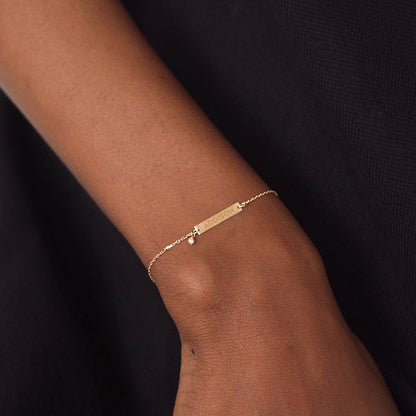 Gravierbares Diamant-Barrenarmband, verstellbar