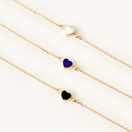Marineblaues Herzarmband