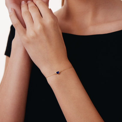 Marineblaues Herzarmband
