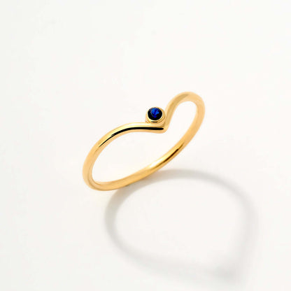 Birthstone Solitaire V Ring