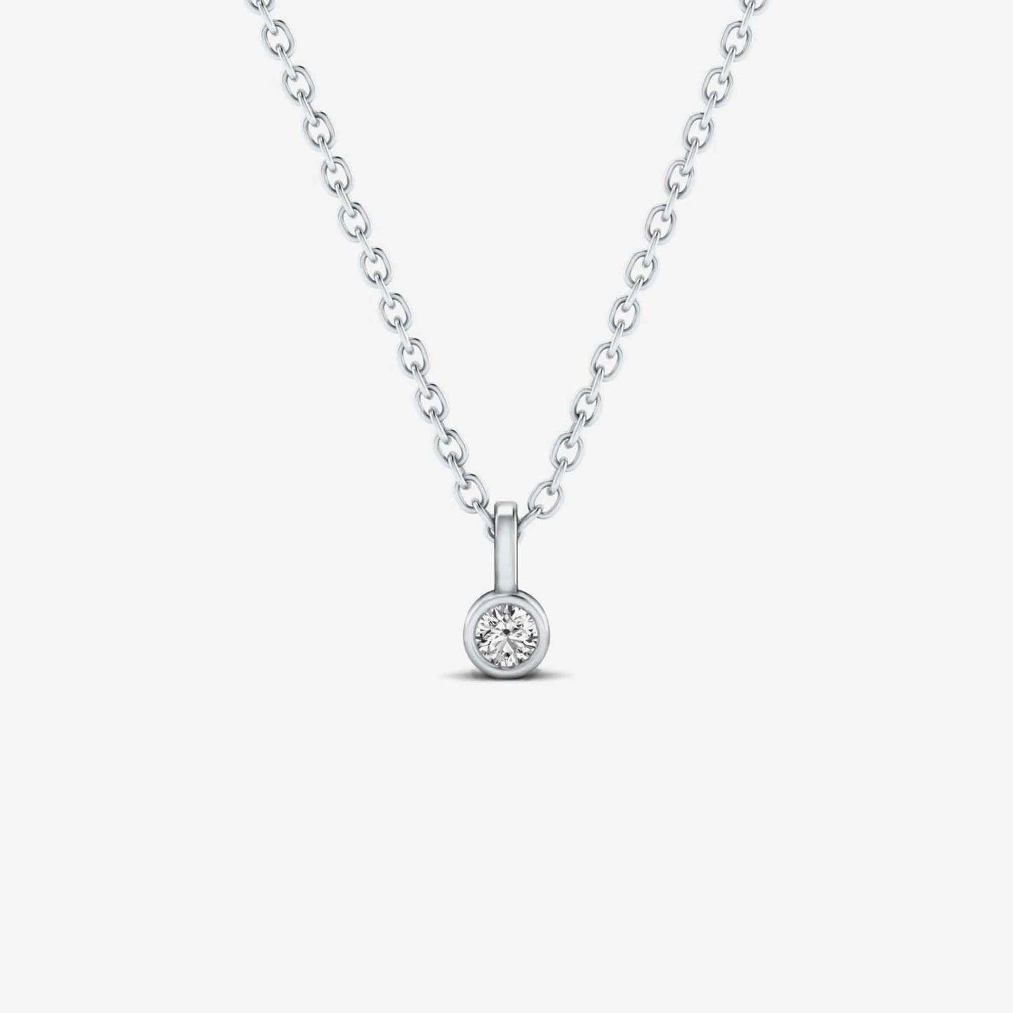 Collier pendentif solitaire diamant avec lunette en or jaune 585
