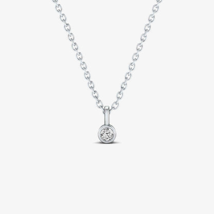 Collier pendentif solitaire diamant avec lunette en or jaune 585