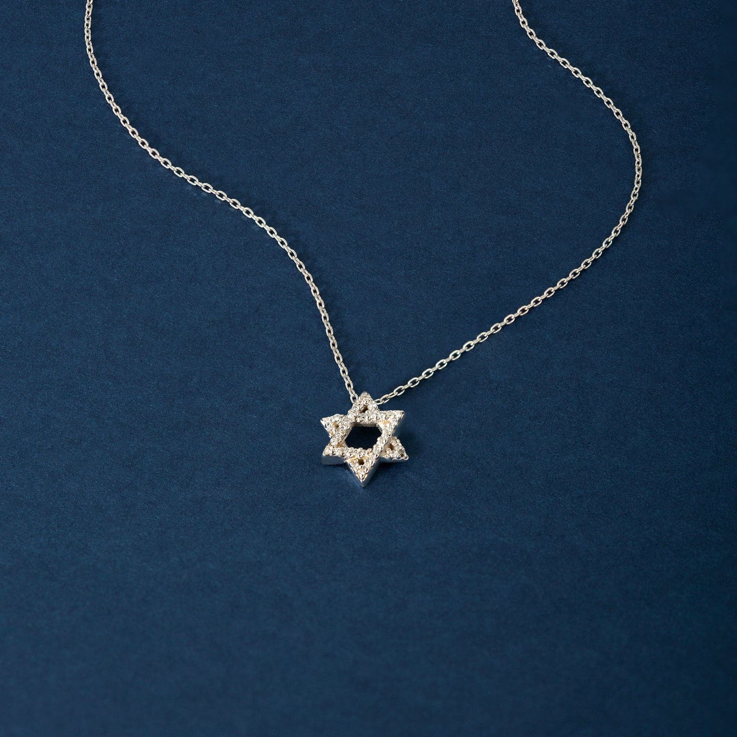 Star of David diamond necklace made of 585 gold