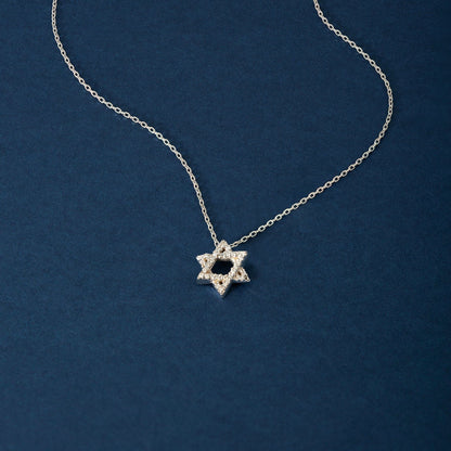 Star of David diamond necklace made of 585 gold
