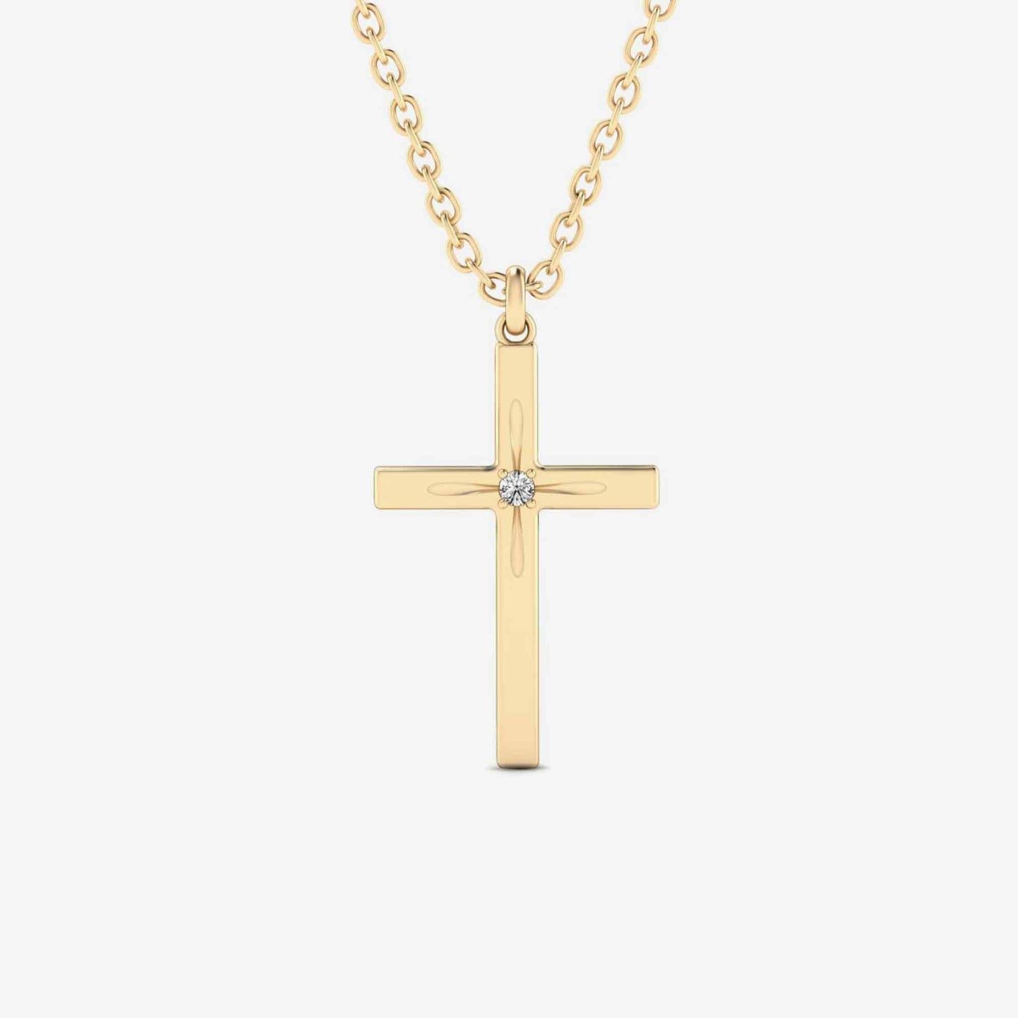 Solitär-Kreuz-Diamant-Halskette