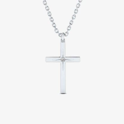 Solitär-Kreuz-Diamant-Halskette