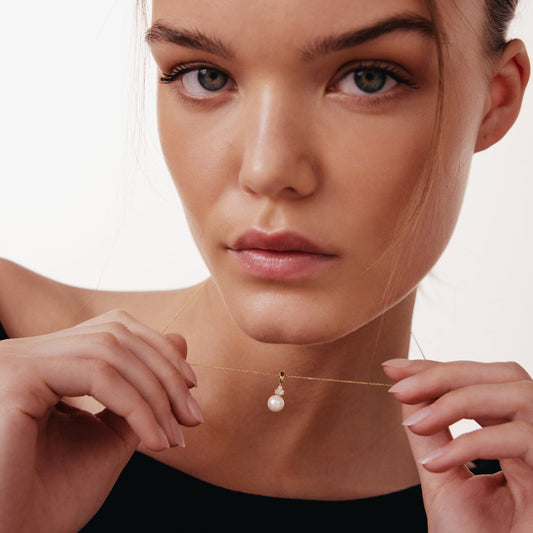 Diamant- und Süßwasserperlenkette