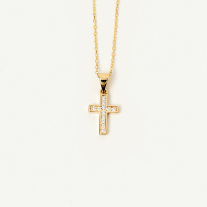 CZ Pave Kreuz Anhänger Halskette