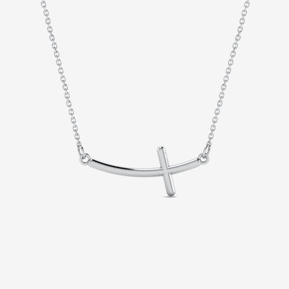 Seitlich geschwungene Kreuz-Halskette