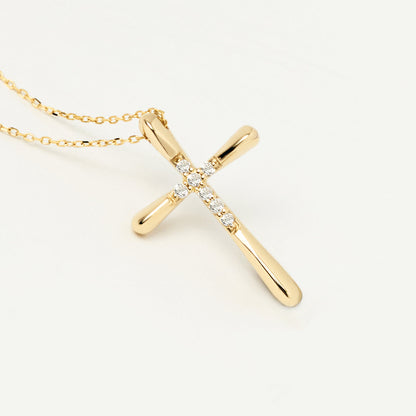 Diamant-Bold-Kreuz-Halskette