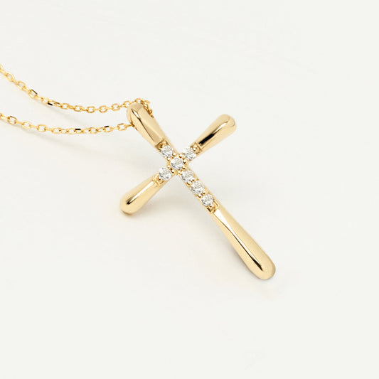 Diamant-Bold-Kreuz-Halskette
