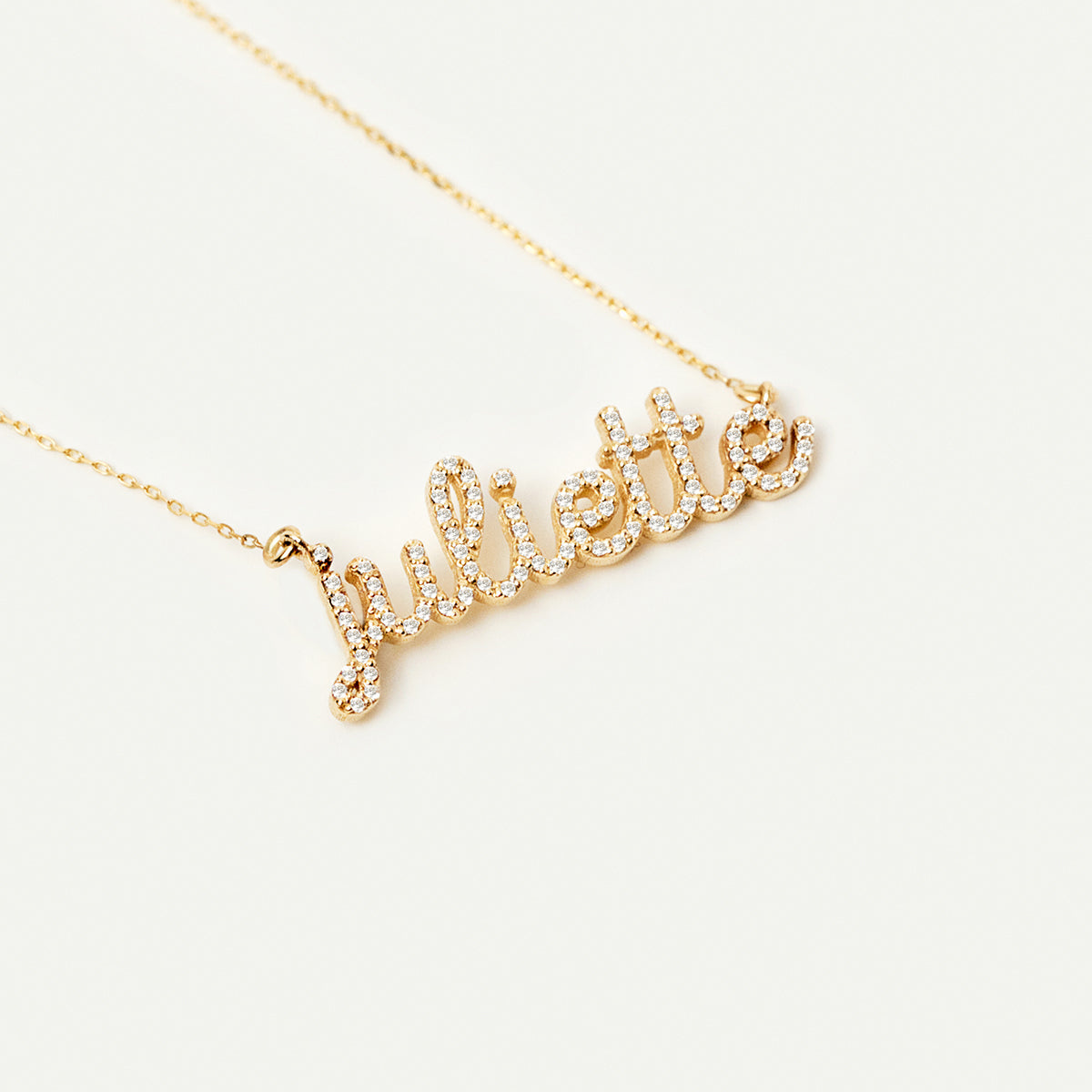 Individuelle Diamant-Kursiv-Namen-Halskette