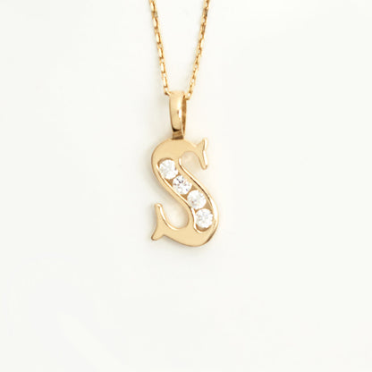 Custom CZ Initial Anhänger Halskette