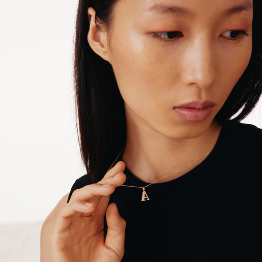 Custom CZ Initial Anhänger Halskette