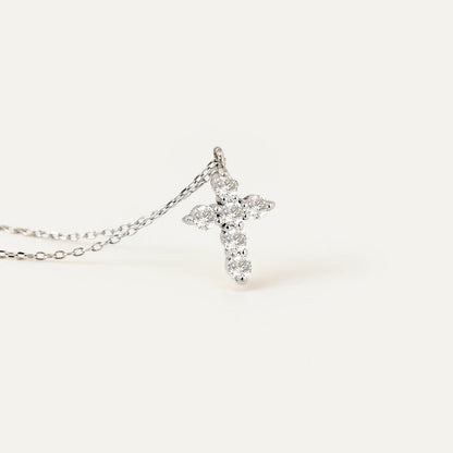 Diamant-Kreuz-Anhänger-Halskette