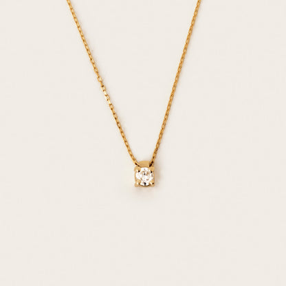 Diamant Rundschliff Solitär Halskette