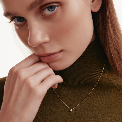 Diamant Rundschliff Solitär Halskette