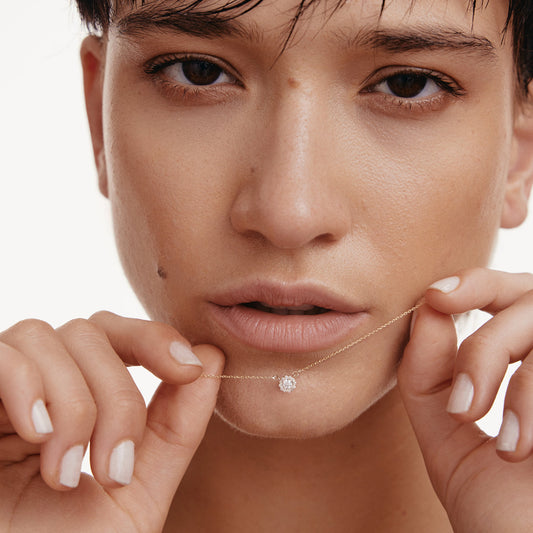 Diamant Halo Halskette