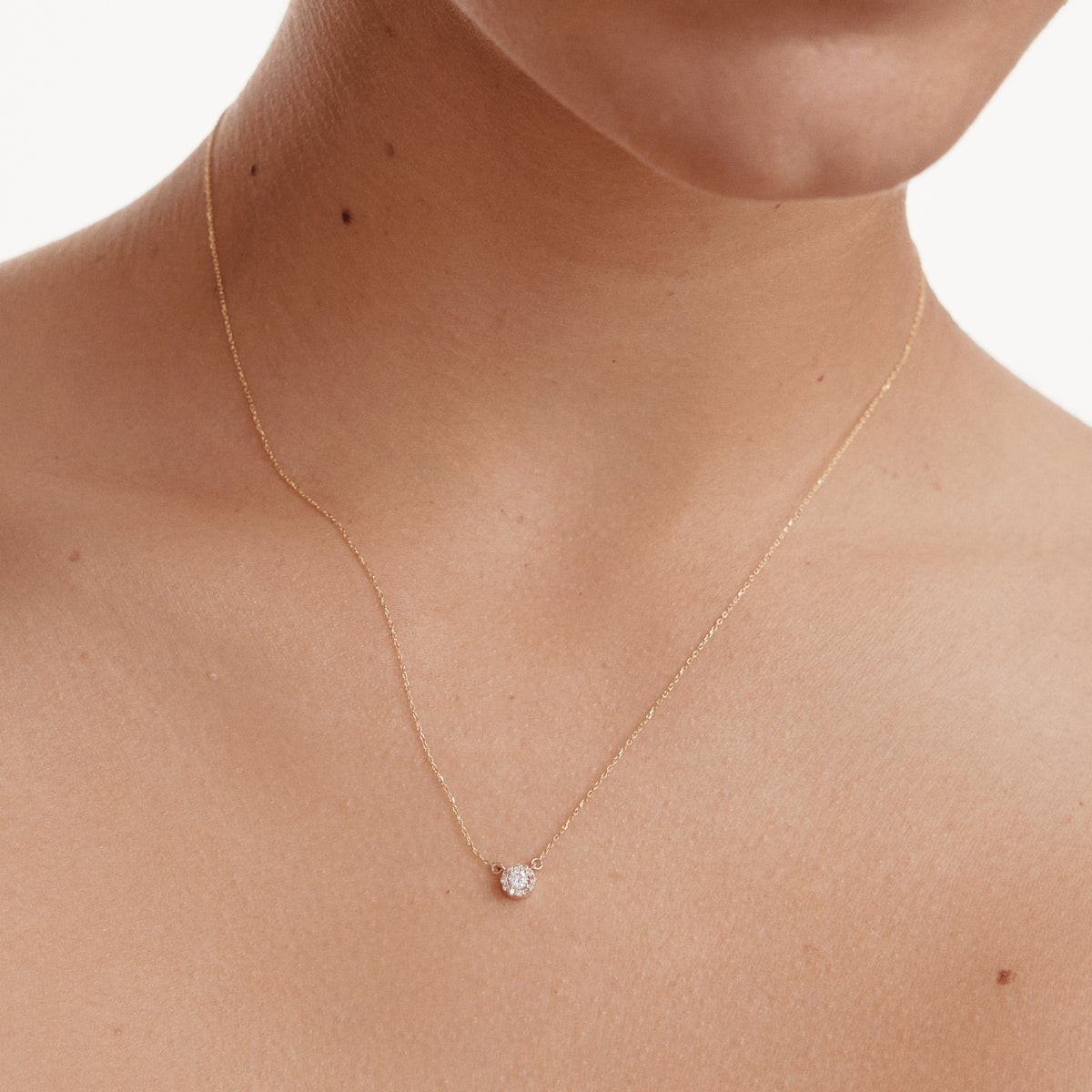 Diamant Halo Halskette