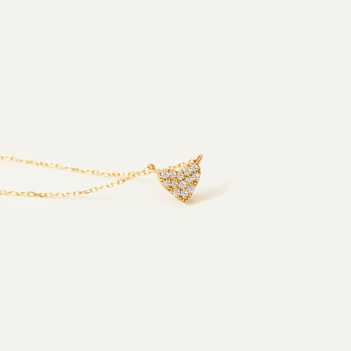 Diamant Pave Herz Charm Halskette