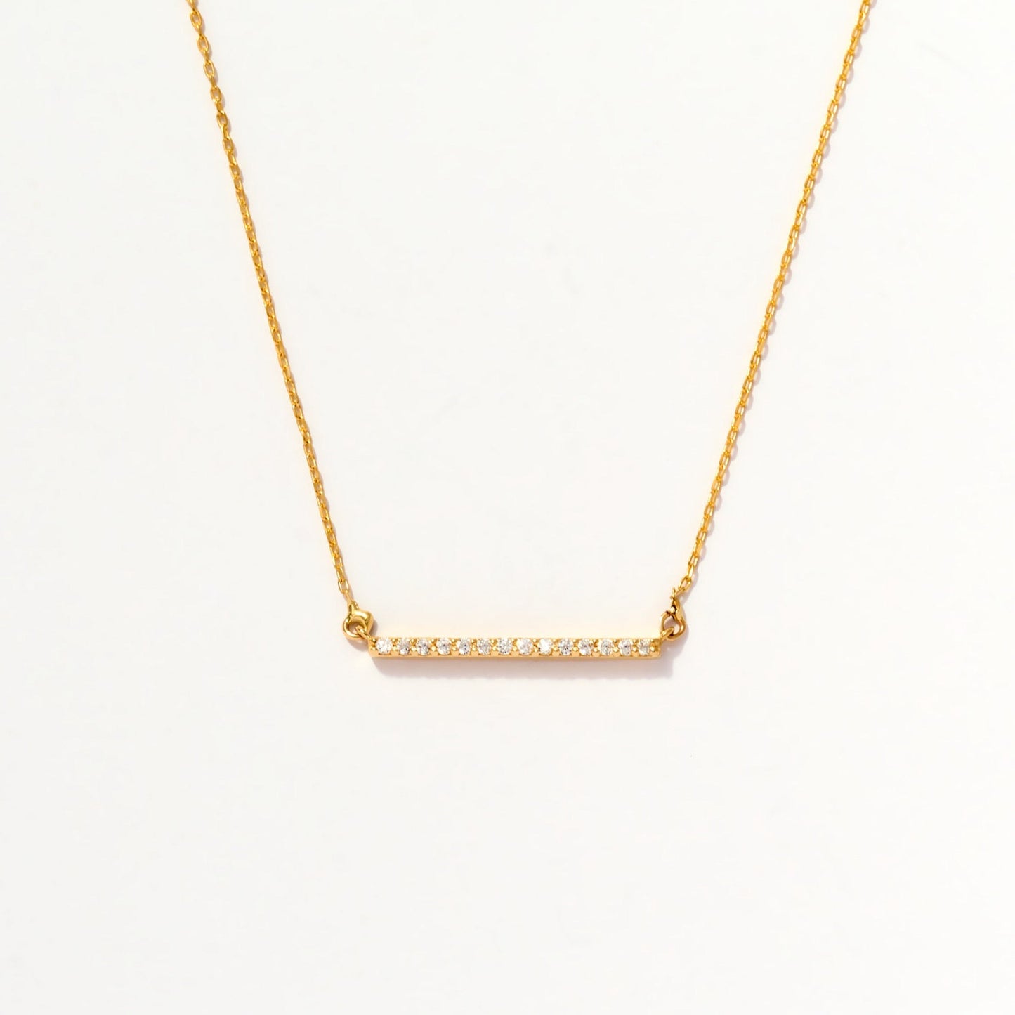 Pave Diamond Bar Halskette