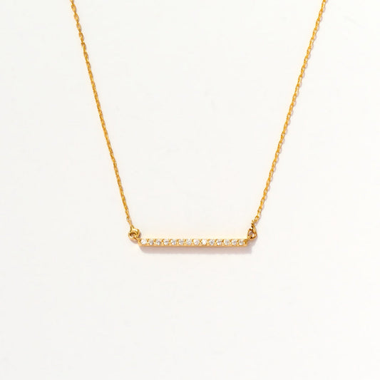 Pave Diamond Bar Halskette