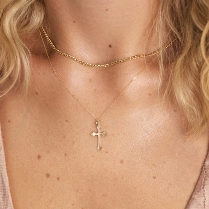 Diamantbesetzte Kreuzkette