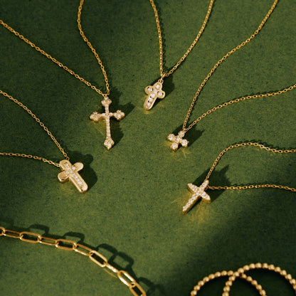 Diamant Petite Kreuz Halskette