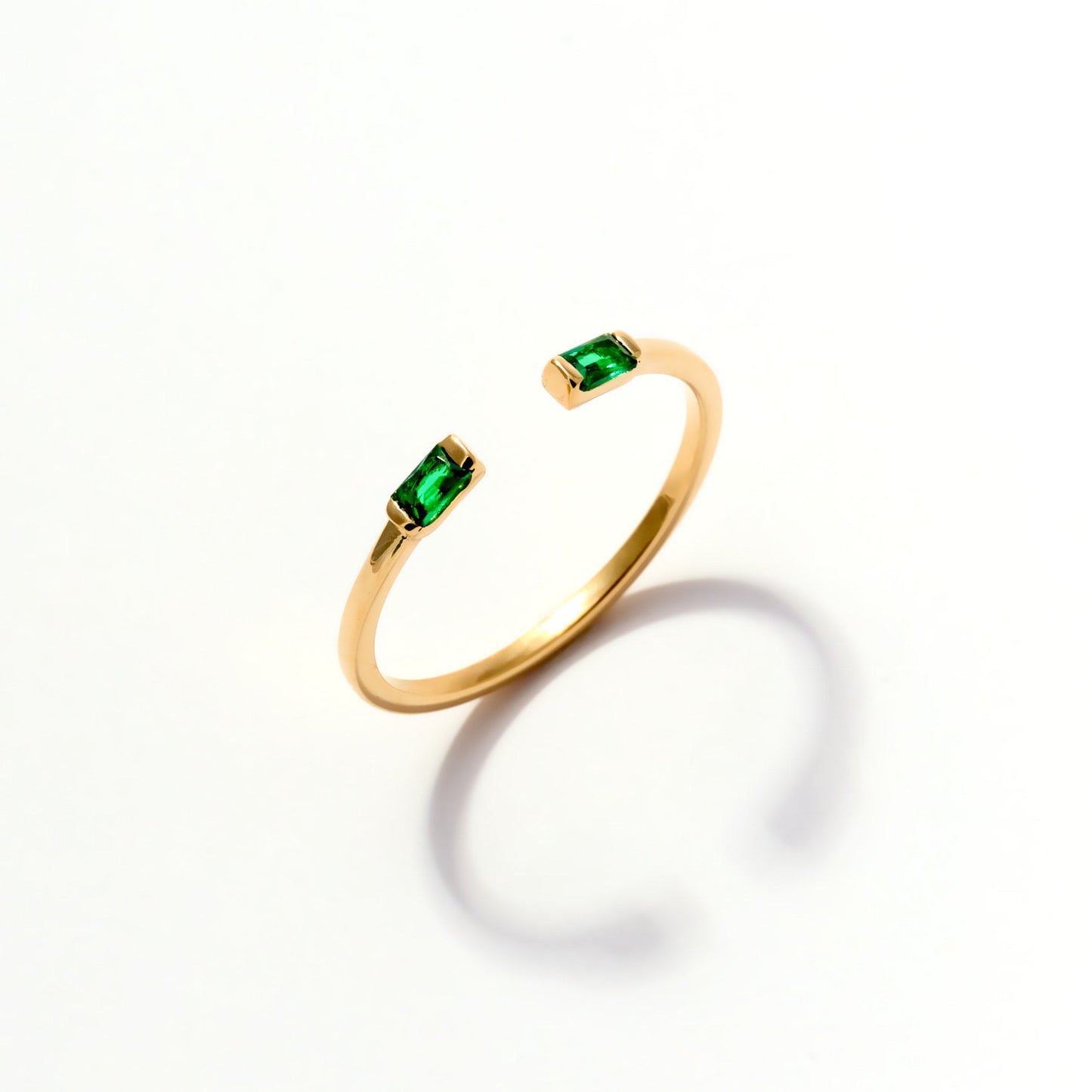 Geburtsstein Duo Baguette Offener Ring