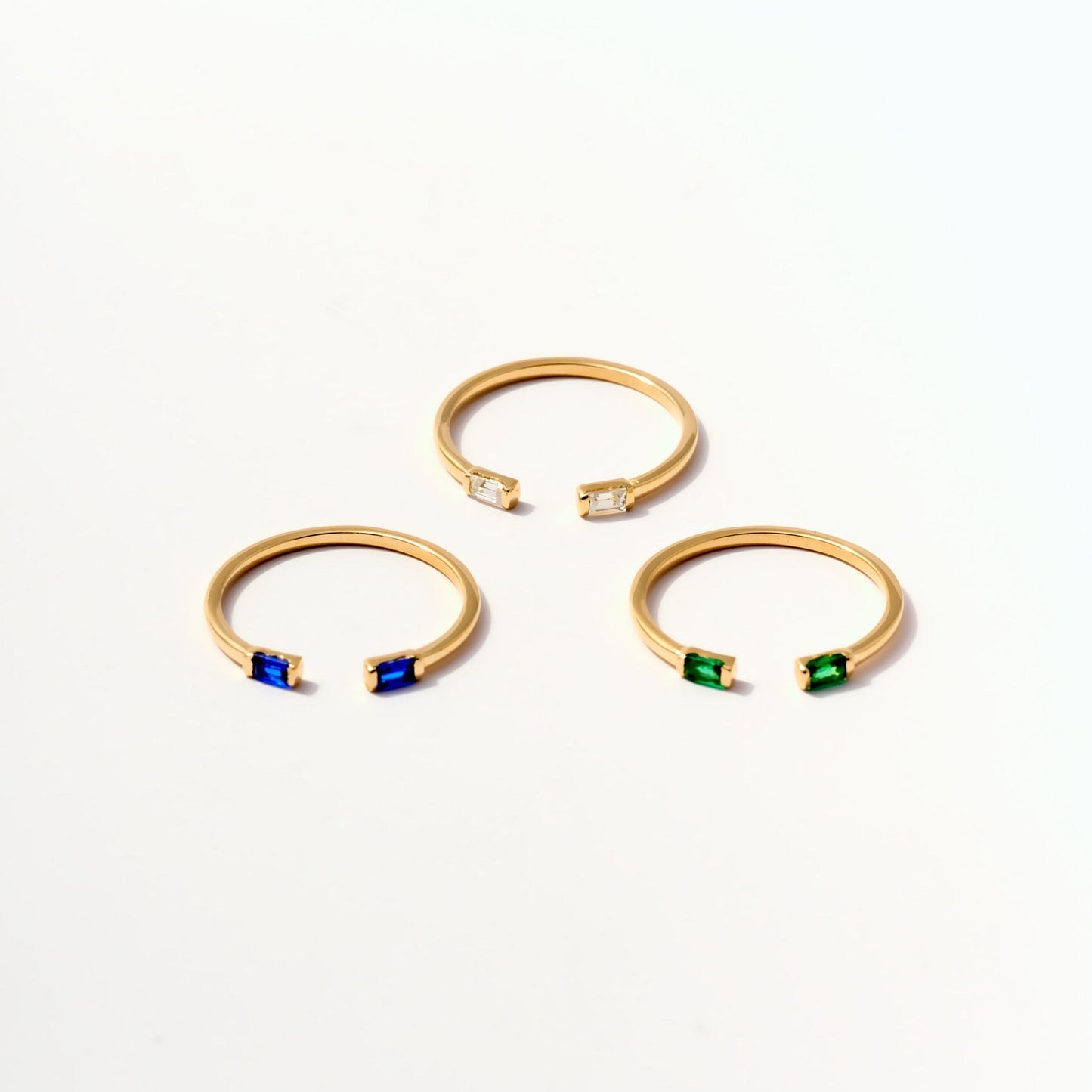 Geburtsstein Duo Baguette Offener Ring