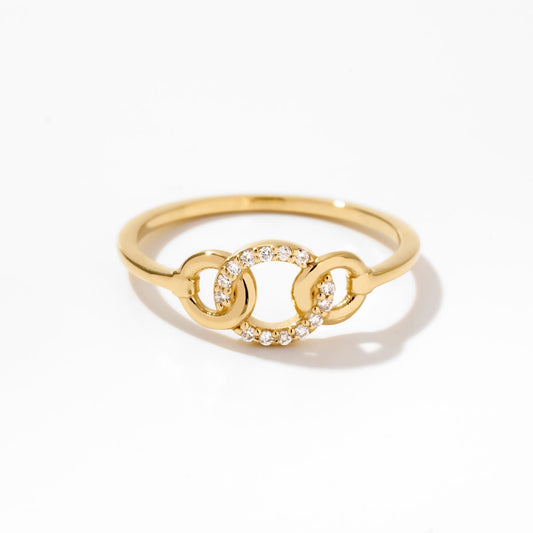 Diamant-Kettenglied-Ring
