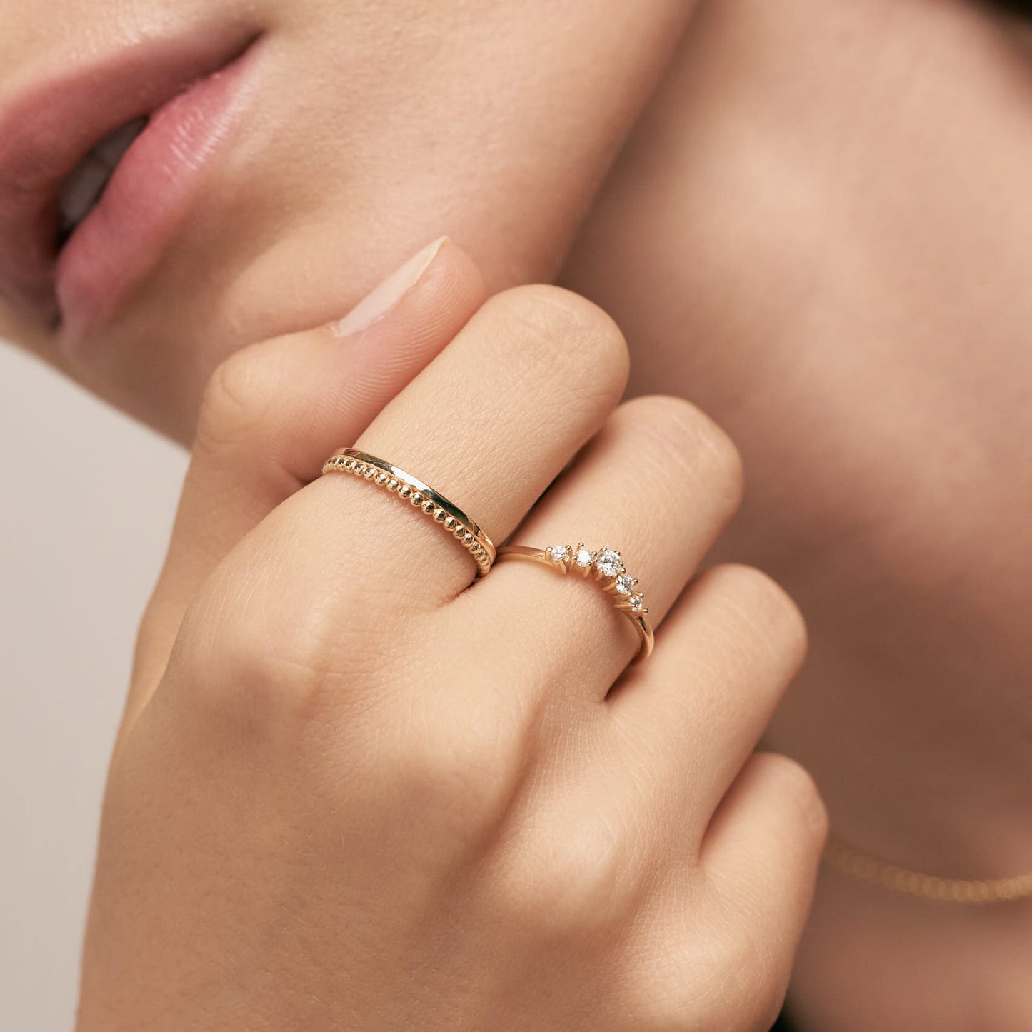 Beaded Duo Ring