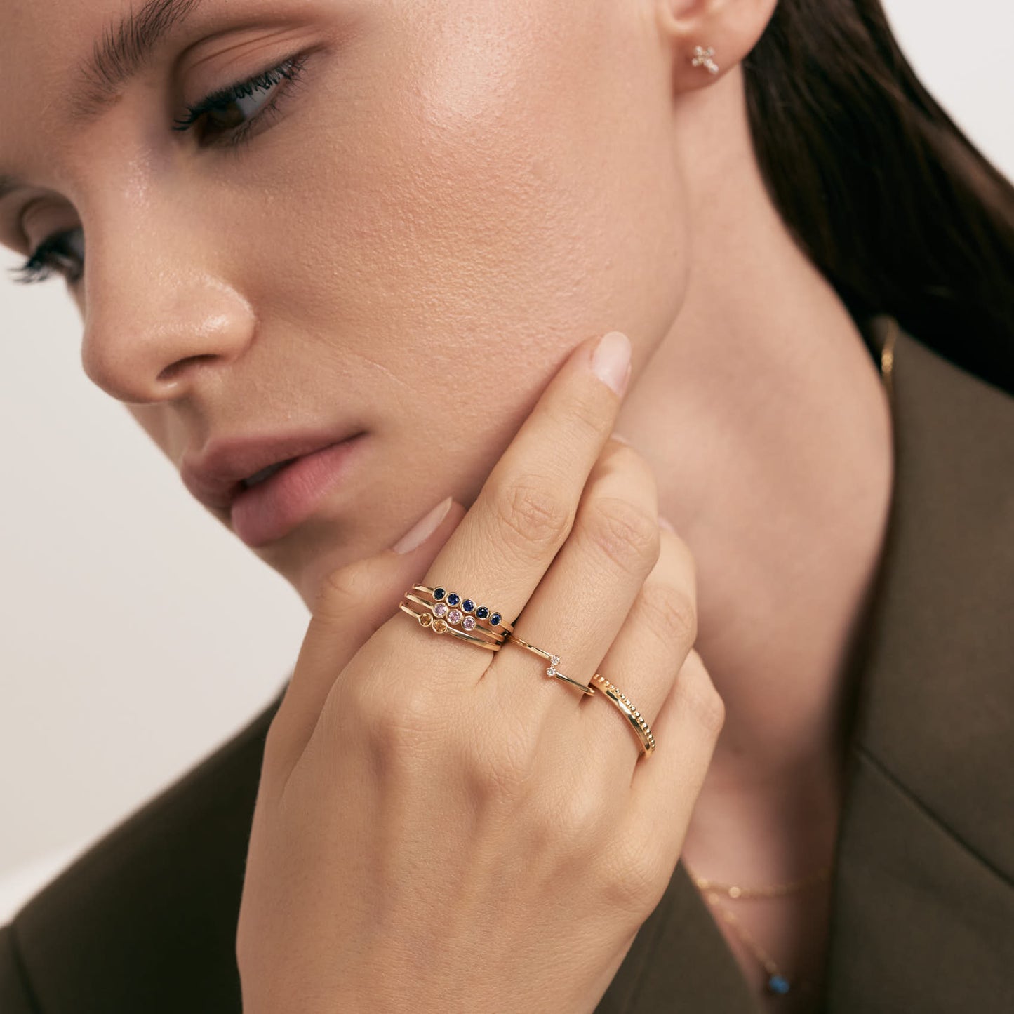 Beaded Duo Ring