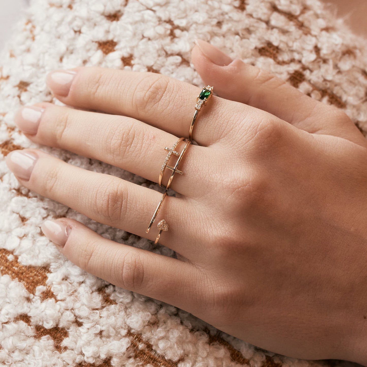 Baguette Geburtsstein Ring