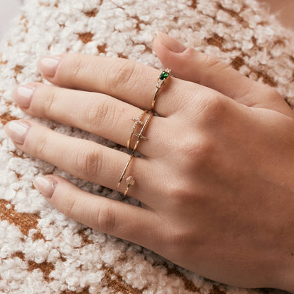 Baguette Geburtsstein Ring
