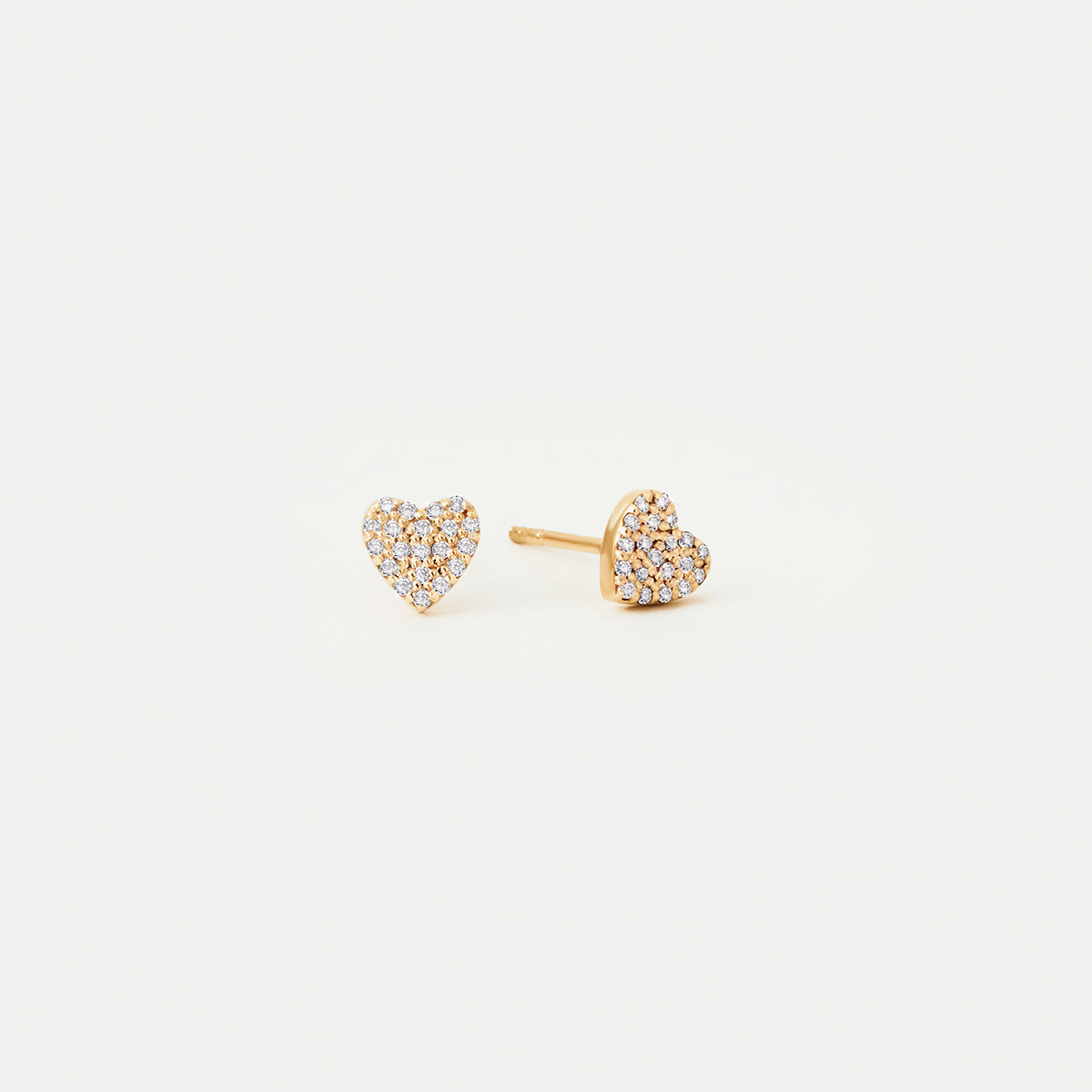 Diamantene Pave Herz-Ohrstecker