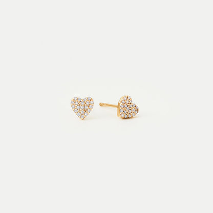 Diamantene Pave Herz-Ohrstecker